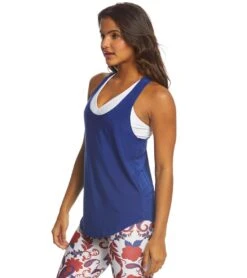 Onzie Lightweight Glossy Flow Yoga Tank Top Royal Blue