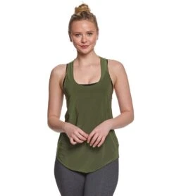 Onzie Lightweight Glossy Flow Yoga Tank Top Moss -Yoga Alliance 1740031197219 moss