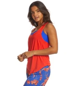 Onzie Lightweight Glossy Flow Yoga Tank Top Coral