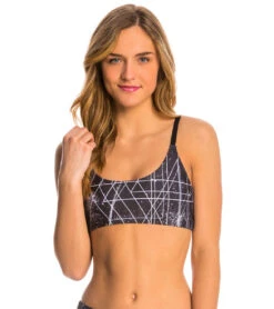 Onzie Graphic Elastic Yoga Sports Bra Black Sky