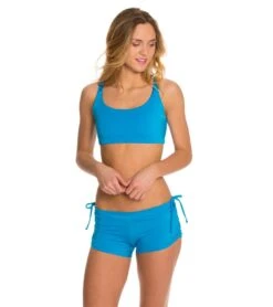 Onzie Side String Yoga Shorts Azure -Yoga Alliance 1740099256355 azure 4a