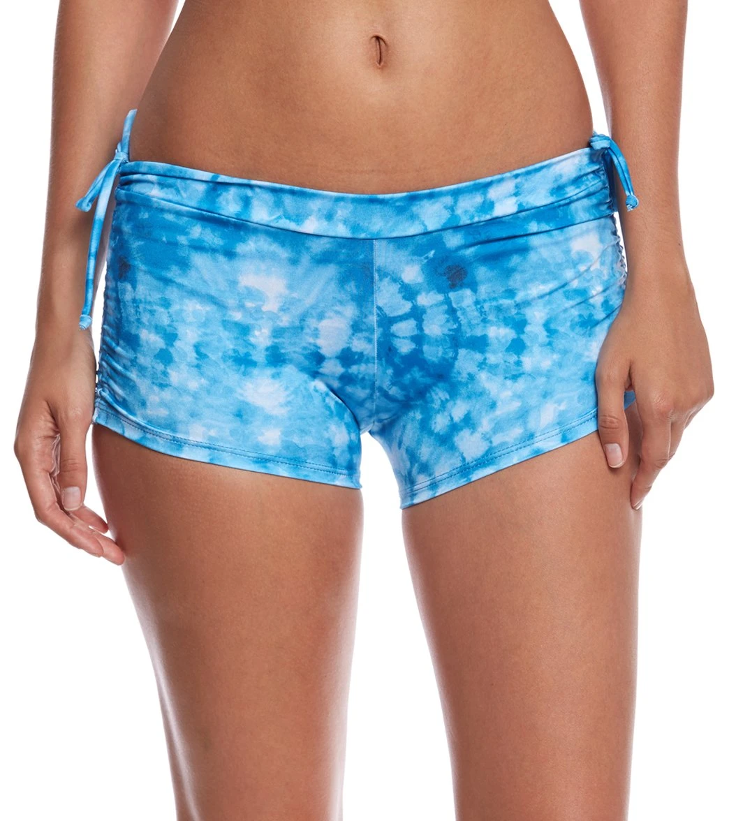 Onzie Side String Yoga Shorts Tie Dye Blue 3 Onzie Side String Yoga Shorts Tie Dye Blue