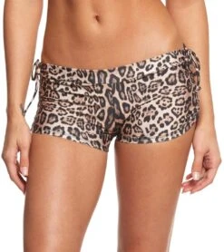 Onzie Side String Yoga Shorts Leopard