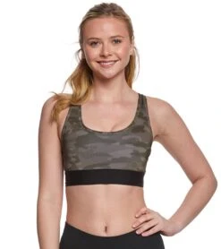 Onzie Elastic Band Yoga Sports Bra Moss Camo -Yoga Alliance 1740127010851 mosscamo