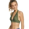 Free People Galloon Lace Halter Bra Army -Yoga Alliance 1740187992099 army 2a