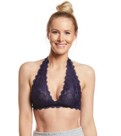 Free People Galloon Lace Halter Bra -Yoga Alliance 1740189401123 darkdenim 1a
