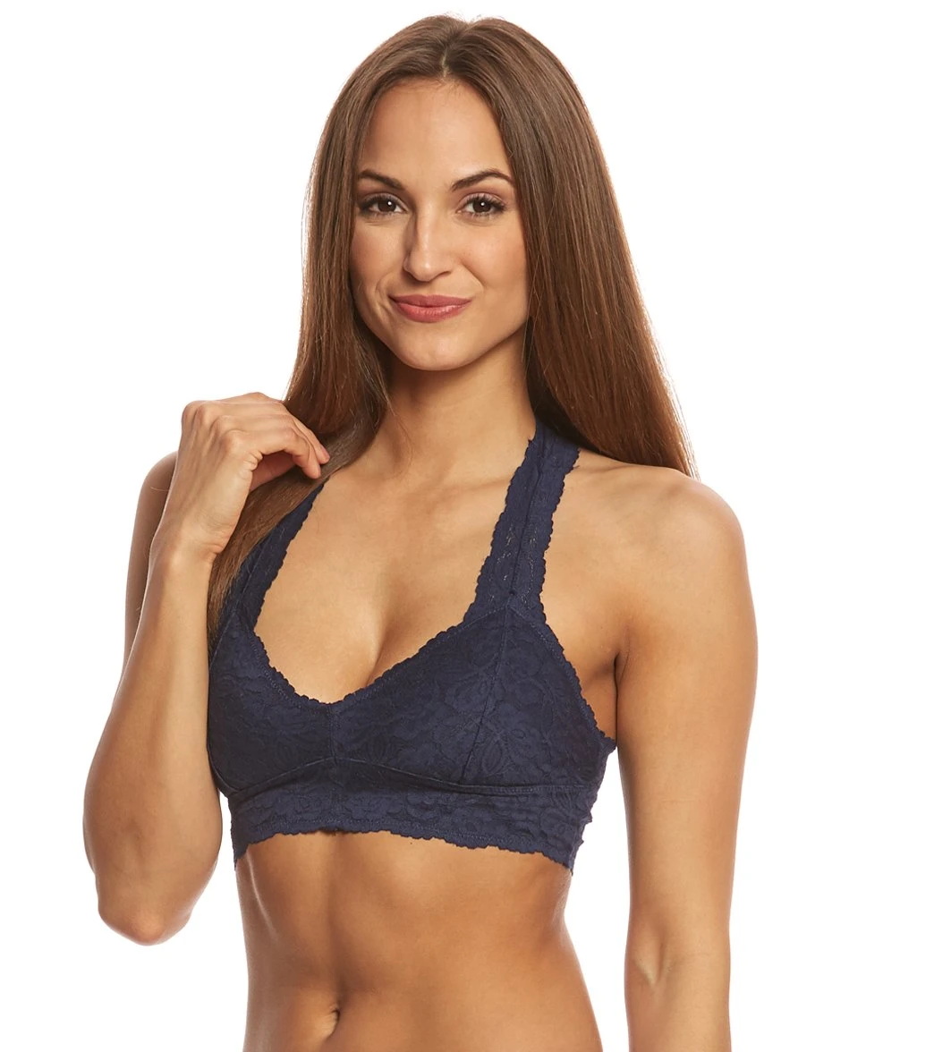 Free People Galloon Lace Racerback Bra Navy 3 Free People Galloon Lace Racerback Bra Navy