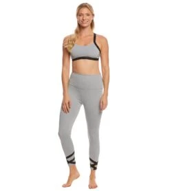 Beyond Yoga Overture Strappy Ballet Yoga Sport Bra Gray Pintuck -Yoga Alliance 1740199100451 graypintuck 4a