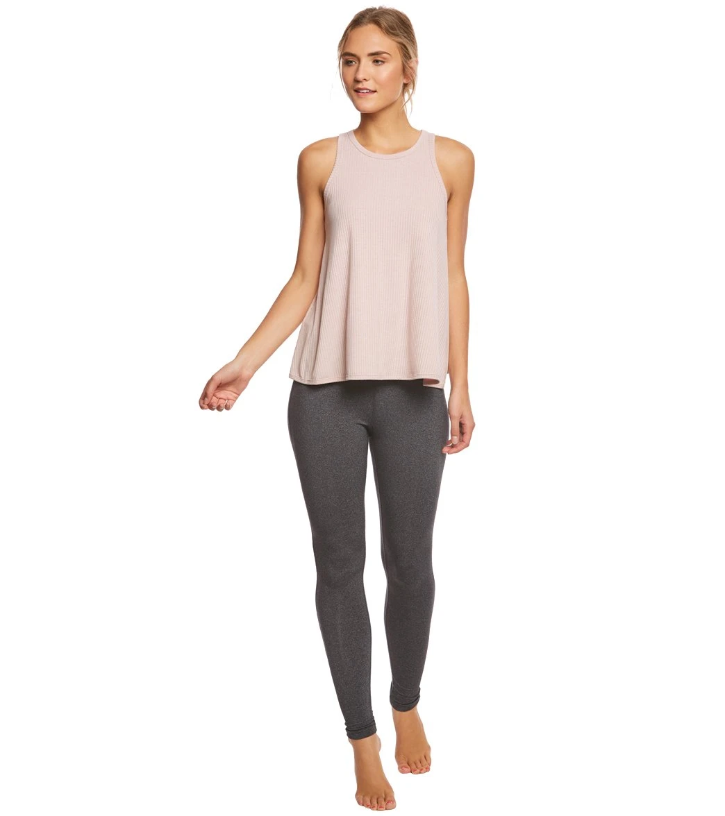 Betsey Johnson Keyhole Back Rib Yoga Tank Top Tea Rose 5 Betsey Johnson Keyhole Back Rib Yoga Tank Top Tea Rose - Image 3