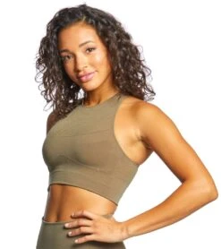 Free People Movement Sculpt Seamless Yoga Crop Top Green