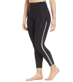 Onzie Side Runner Yoga Leggings Black/Silver -Yoga Alliance 1740288950307 blacksilver
