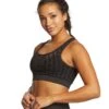 Betsey Johnson Performance Slit Mesh Seamless Bra Black -Yoga Alliance 1740343836707 black 2a