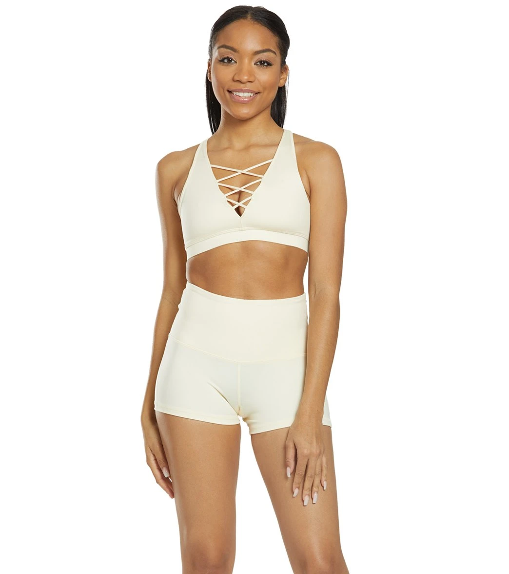 Mika Yoga Wear Bella High Waist Yoga Shorts Cream 5 Mika Yoga Wear Bella High Waist Yoga Shorts Cream - Image 3