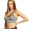 Betsey Johnson Performance V Strap Seamless Bra Moss/White Spacedye -Yoga Alliance 1740369068067 mosswhitespacedye 2a
