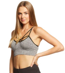 Betsey Johnson Performance V Strap Seamless Bra Moss/White Spacedye