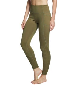Free People Movement Time Is Now Smocked Leggings With Pockets Army -Yoga Alliance 1740388466723 army