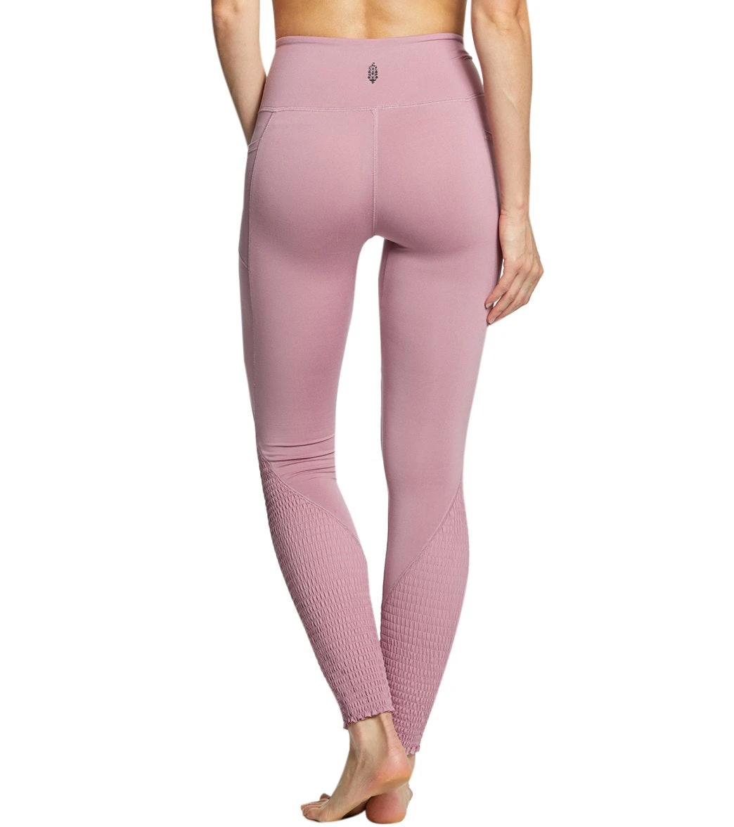 Free People Movement Time Is Now Smocked Leggings With Pockets Mulberry 4 Free People Movement Time Is Now Smocked Leggings With Pockets Mulberry - Image 2