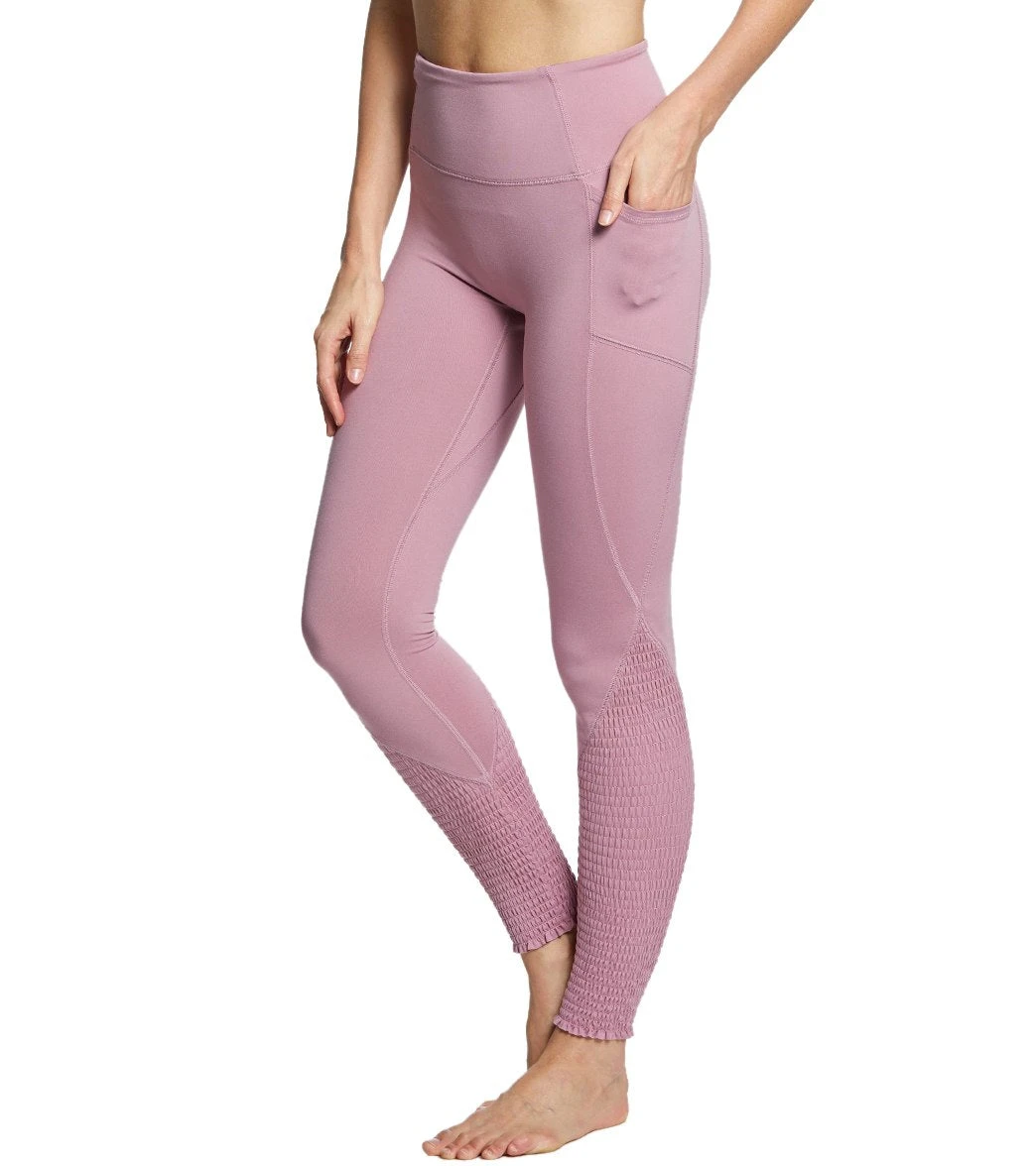 Free People Movement Time Is Now Smocked Leggings With Pockets Mulberry 6 Free People Movement Time Is Now Smocked Leggings With Pockets Mulberry - Image 4