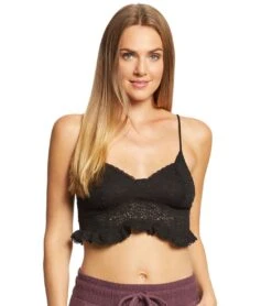 Free People Movement Fleur De Lys Crop Cami Black -Yoga Alliance 1740412092451 black