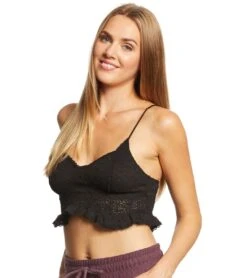 Free People Movement Fleur De Lys Crop Cami Black