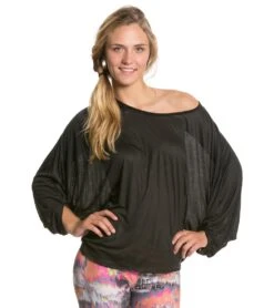 Yak & Yeti Cotton Flow Long Sleeve Top Black -Yoga Alliance 1741135642659 black