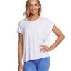 Onzie Drop Back Yoga Short Sleeve Tee White -Yoga Alliance 1741565820963 white 2a