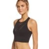 Betsey Johnson Mesh Mapped Extended Seamless Yoga Crop Bra Black -Yoga Alliance 1741637681187 black 2a