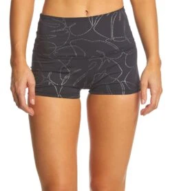 Beyond Yoga Flashback Circuit High Waisted Short Shorts Monstera Leaf Silver/Black -Yoga Alliance 1741754957859 monsteraleafsilverblack