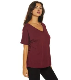 Bella + Canvas Slouchy V-Neck Tee 35 Bella + Canvas Slouchy V-Neck Tee -Yoga Alliance 1741850312739 maroon 2a