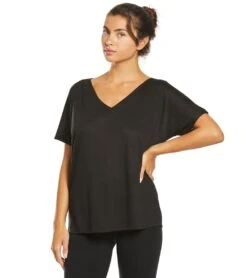 Bella + Canvas Slouchy V-Neck Tee Black 10 Bella + Canvas Slouchy V-Neck Tee Black -Yoga Alliance 1741850476579 black