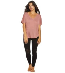 Bella + Canvas Slouchy V-Neck Tee 25 Bella + Canvas Slouchy V-Neck Tee -Yoga Alliance 1741850738723 mauve 4a