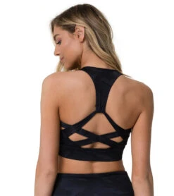 Onzie Warrior Yoga Sports Bra Black/Gray Camo -Yoga Alliance 1765363187747 blackgraycamo