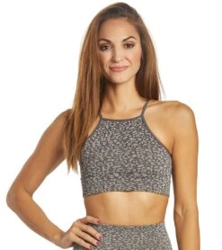 Free People Movement High Neck Leopard Yoga Sports Bra -Yoga Alliance 1776308092963 carbon 1a