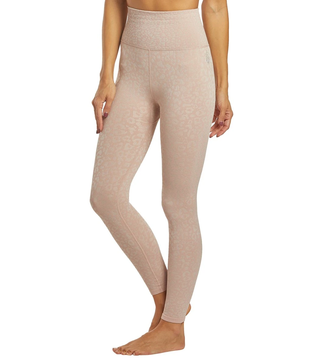Free People Movement Good Karma Leopard Yoga Leggings Pink Combo 6 Free People Movement Good Karma Leopard Yoga Leggings Pink Combo - Image 4