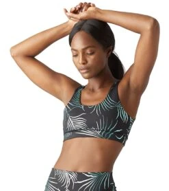 Glyder Splendid Yoga Sports Bra Evergreen Palm Print -Yoga Alliance 4118759243811 evergreenpalmprint 3a