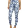 Marika Joanne Track Yoga Leggings Crown Blue Chopped Floral