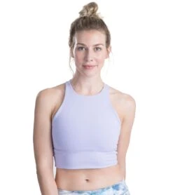 DYI High Neck Elevate Racer Yoga Sports Bra Lavendar -Yoga Alliance 4352457146411 lavendar
