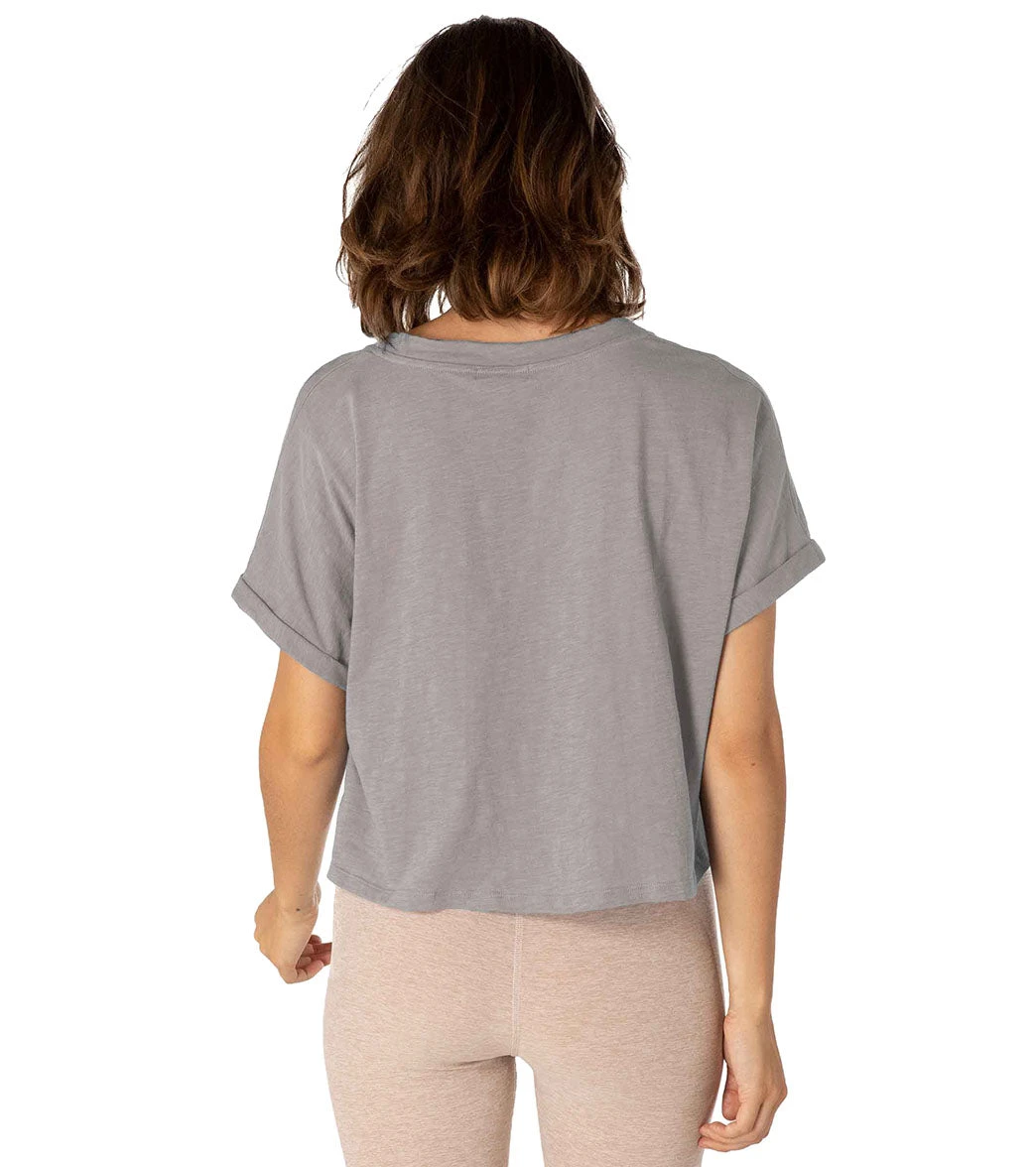Beyond Yoga Never Been Boxy Cropped Yoga Tee Latte Heather 3 Beyond Yoga Never Been Boxy Cropped Yoga Tee Latte Heather
