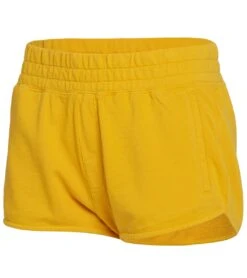 Spiritual Gangster Zen Mid-Rise Yoga Shorts Marigold