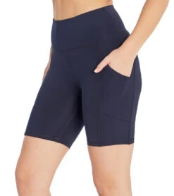Marika Lucy High Waisted Tummy Control Yoga Shorts Midnight Blue