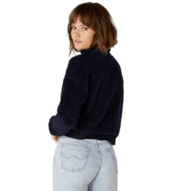 Beyond Yoga All Time Cropped Pullover Nocturnal Navy Sherpa