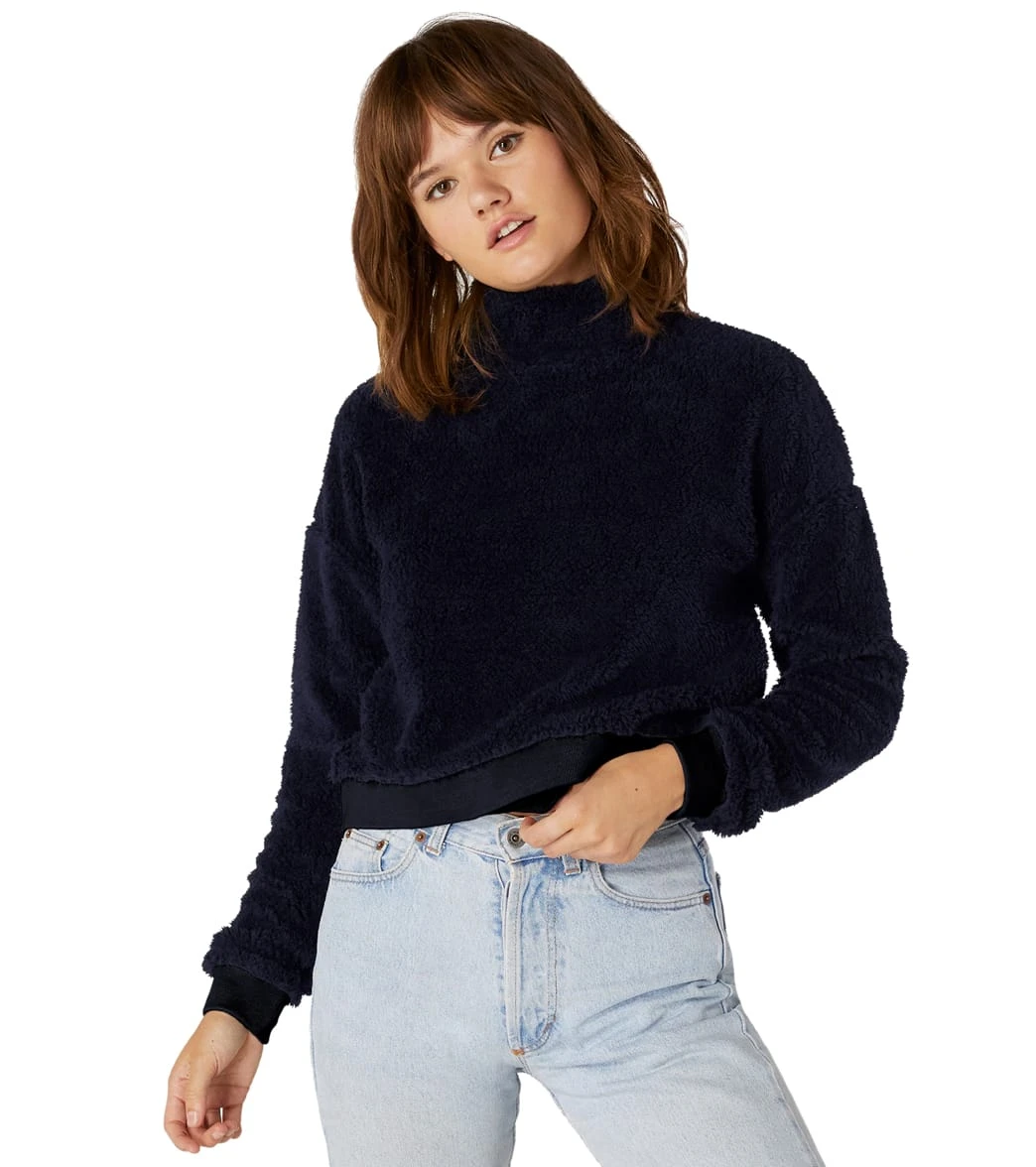 Beyond Yoga All Time Cropped Pullover Nocturnal Navy Sherpa 4 Beyond Yoga All Time Cropped Pullover Nocturnal Navy Sherpa - Image 2
