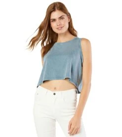 Beyond Yoga Jersey Don't Distress Balance Cropped Yoga Tank -Yoga Alliance 4459287150635 stormybluegarmentdye