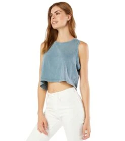 Beyond Yoga Jersey Don't Distress Balance Cropped Yoga Tank -Yoga Alliance 4459287150635 stormybluegarmentdye 2a