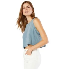 Beyond Yoga Jersey Don't Distress Balance Cropped Yoga Tank -Yoga Alliance 4459287150635 stormybluegarmentdye 3a