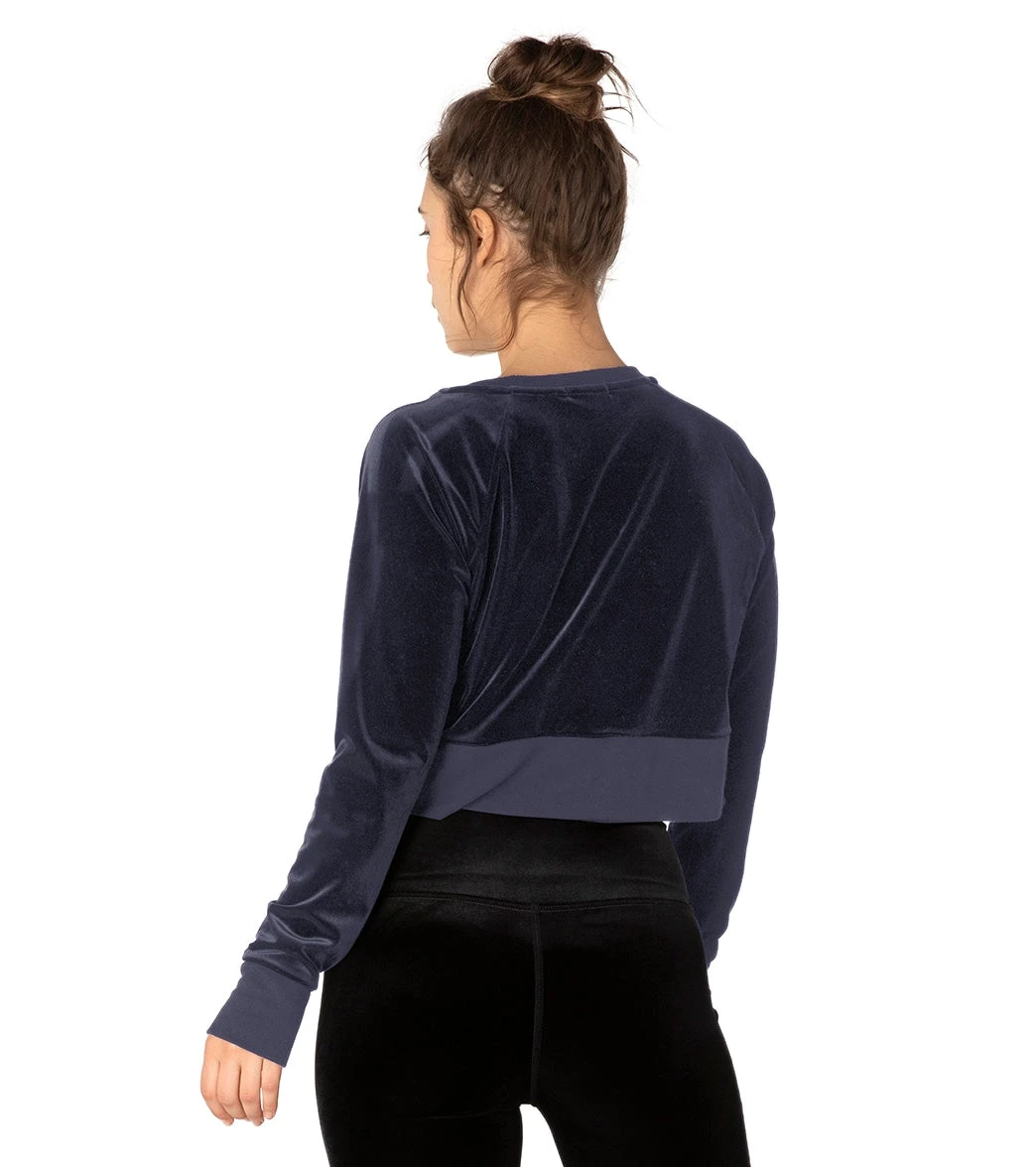 Beyond Yoga Cropped Velvet Pullover Deep Amethyst 3 Beyond Yoga Cropped Velvet Pullover Deep Amethyst