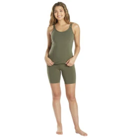 Everyday Yoga High Waisted Biker Shorts 7" -Yoga Alliance 4514234597419 darkolive 4a