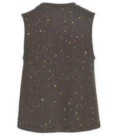 Spiritual Gangster Crop Yoga Tank Vintage Black Shimmer