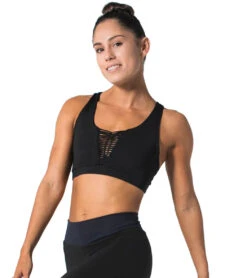 925Fit Access Denied Yoga Sports Bra Black -Yoga Alliance 4832557170731 black