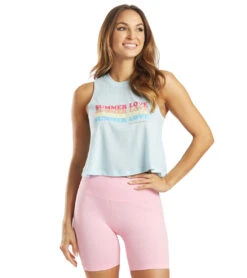 Spiritual Gangster Summer Love Crop Tank Sky -Yoga Alliance 6560080756779 sky